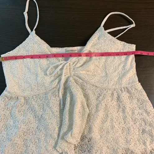 Earthbound Lace Tie Top XL Cottagecore Festival Romantic Angelcore Boho Indie White