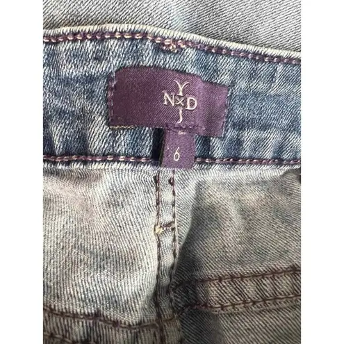 NYDJ Jeans Womens Mid Rise Straight Denim Stretch Light Wash Blue Size 6