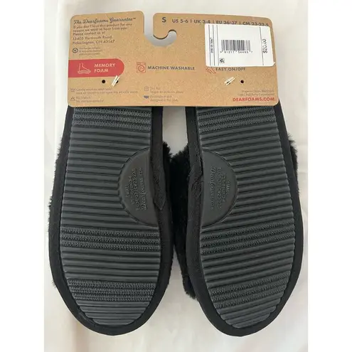 Dearfoams New! Women's Black Dluxe Dearfoam Halloween Slippers SPOOKY memory Foam Small