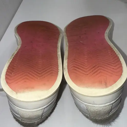 P448 John Sneaker Nordstrom Coated Leather Faux Fur Tongue Lace Up Shoes Sz 9.5