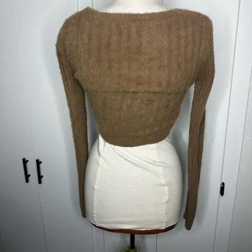 Emory Park Cropped 2 Piece Sweater Size S Brown