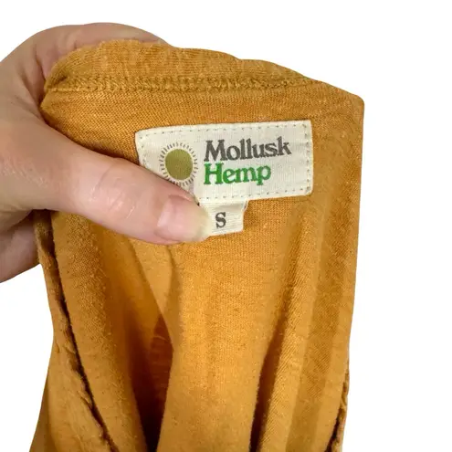 Mollusk Athena Hemp Scoop Tee in Mustard Orange