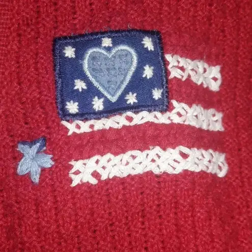 Vintage Patriotic Knit Vest Red July 4th XL Stars Size 1X