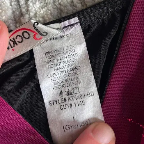 American Vintage Vintage Y2K Rockin Town pink and black glitter tank top size large