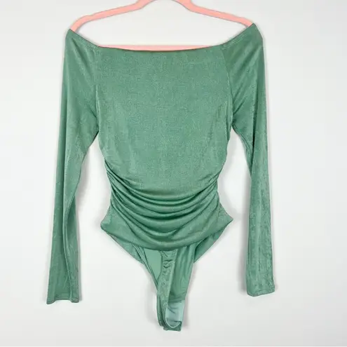 Revolve Not Yours To Keep Marilla Bodysuit Long Sleeve Sage Green Size Medium