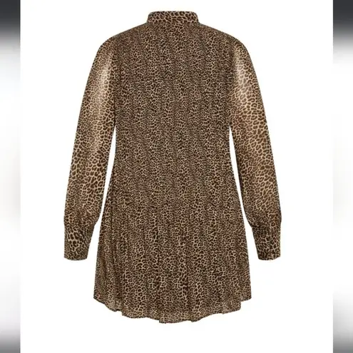 City Chic 🆕 $139 Plus 16 1X S Leopard Sexy Shirtdress Dress NWT
