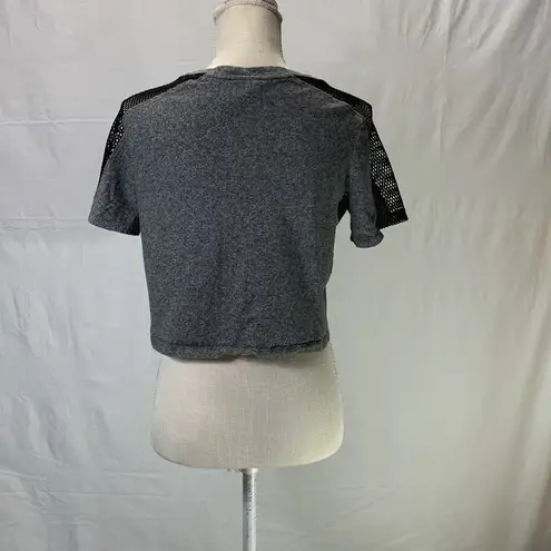 PINK - Victoria's Secret PINK Victoria’s Secret Gray Mesh Crop Top Size Medium