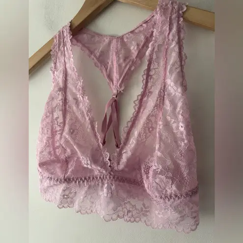 Savage X Fenty Unicorn Lavender Pink Floral Lace Racerback Bralette