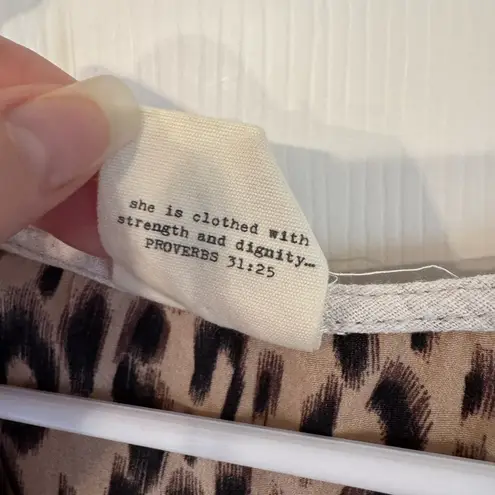 Tan Cream Ruffled Cap Sleeve Blouse