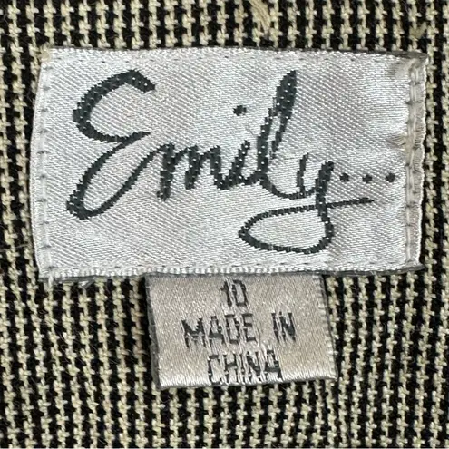 Vintage Emily Houndstooth Black & White Double Breasted Jacket Blazer 10