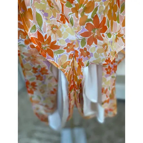 Prómesa Promesa Floral Romper Adjustable Straps Cottagecore Boho Spring Summer Resort S