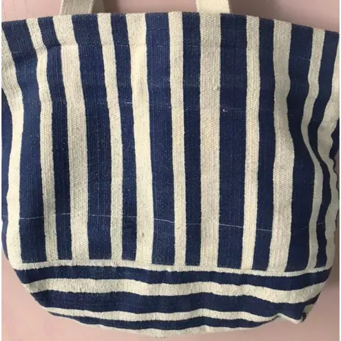 Urban Outfitters  Blue Striped Canvas Beach Bag