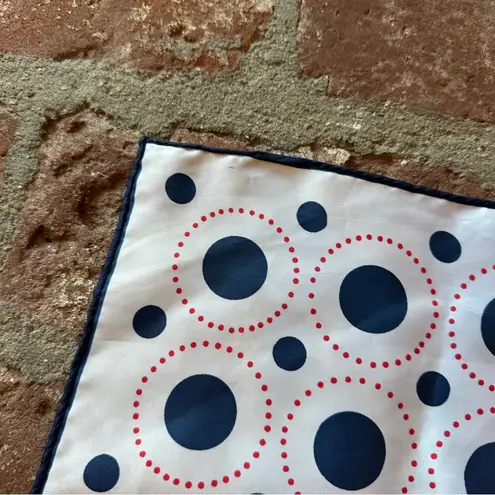 Vera Neuman Vintage Polka Dot Silk Scarf Navy Red White Black