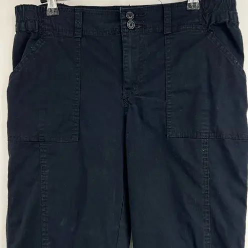 st. john's bay  (12) Petite Black Cargo Capri Crop Pants