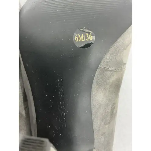 Womans BCBG Generation 6 M Gray Suede Studs Slip On Heel Pumps NWOT