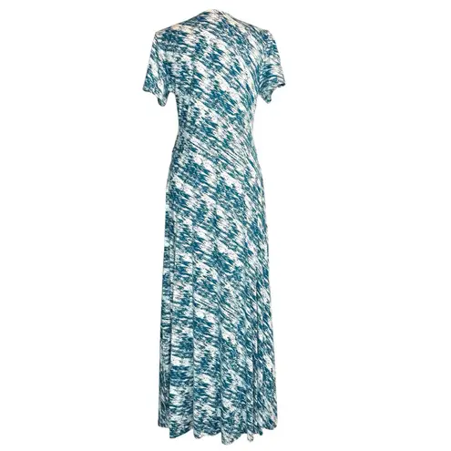 Soft Surroundings NWOT $130 Teal Joanna Surplice Maxi Wrap Dress Size M