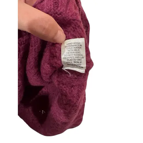 Tuckernuck Peacock Sweater Womens Merlot Wool Fisherman Cableknit Crewneck XS Red