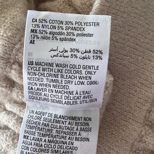 INC Jeannie Mai Medium Flared Sweater Pants Ribbed Stretch Oatmeal Beige New Tan