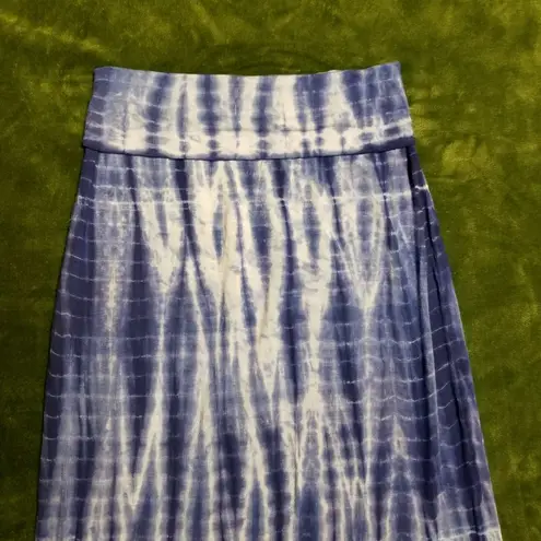 Olive & Oak Foldover Blue Tye Dye Maxi Skirt XS