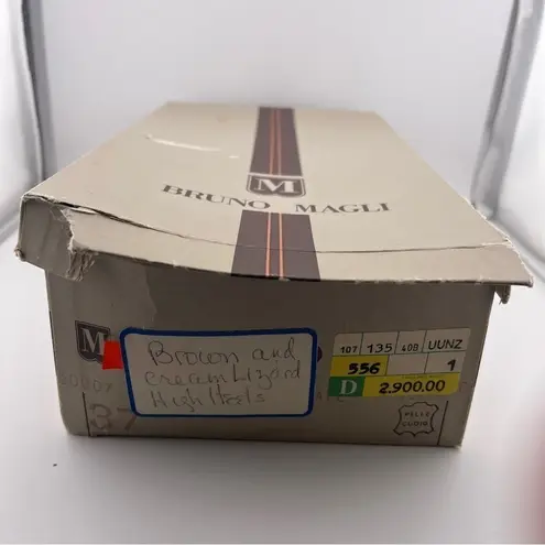 Bruno Magli Vintage Lizard Skin High Heels Brown Size 6.5