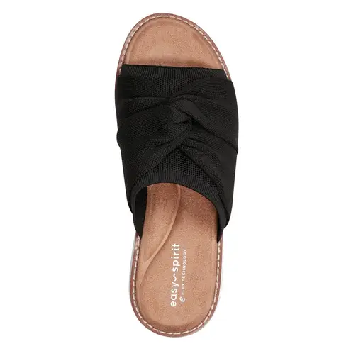 Easy Spirit Women's Josy eFlex Lightweight Knotted Sandals- Black- Size 10