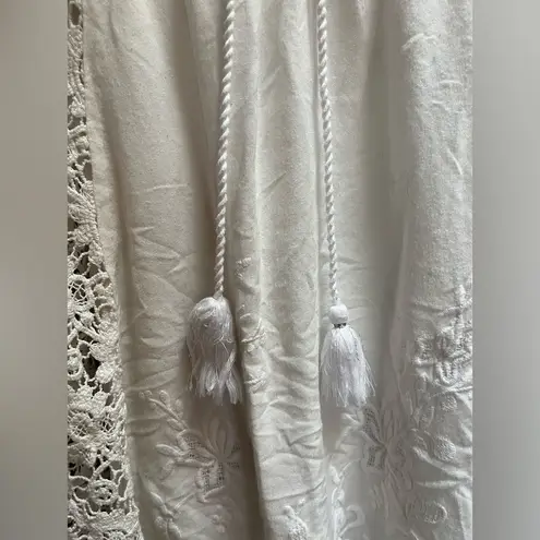 Soft Surroundings 2-pc white rosette lace crotchet embroidery boho top Large