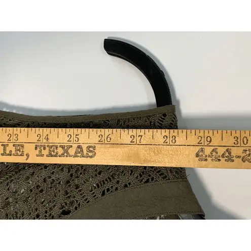 Venus  Women's Fully Open Lace Sleeveless Flap Pocket Blouse Olive Small