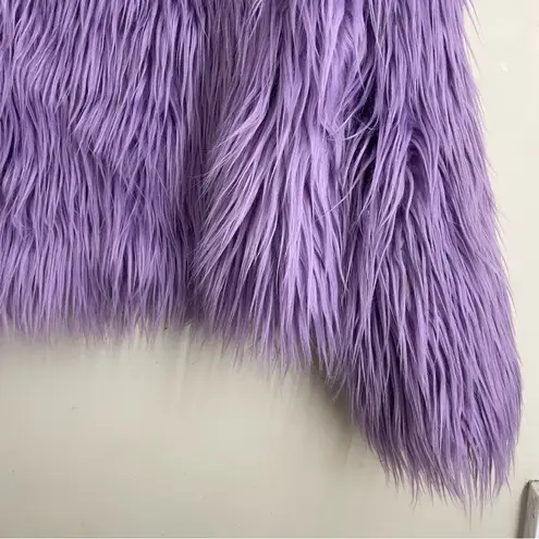 Lavender Faux Fur Shaggy Coat Jacket AILUBAODAN– Size S Purple