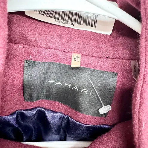 Elie Tahari Jacket Women Sz M Nadjia Garnet Capelet Cropped Flared Sleeve Coat