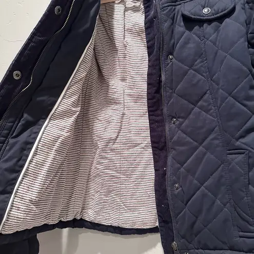 FatFace United Kingdom Blue Quilted Button Zip Jacket Size US 2 Coat Outdoors