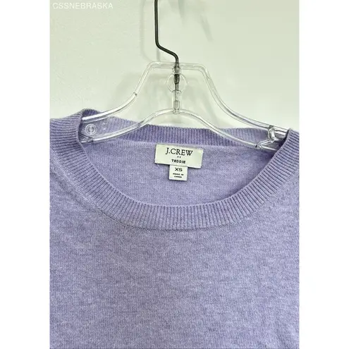 J.Crew Purple Lilac Teddie Sweater Lavender Wool/Cotton Crew Neck