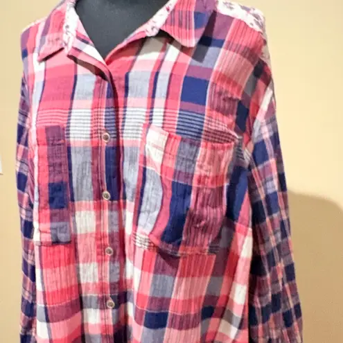 Caslon button front tunic shirt size 1X