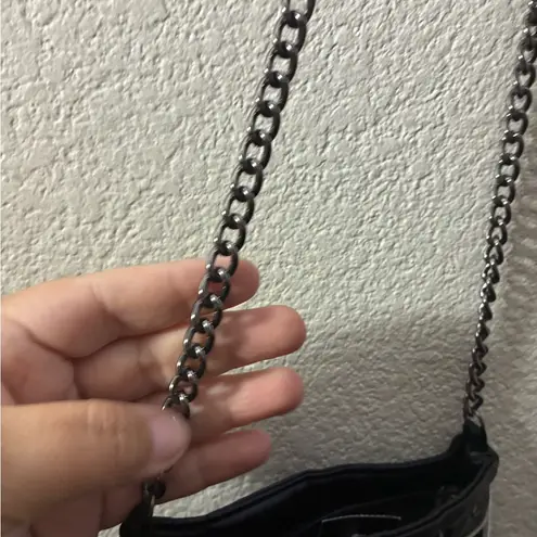 Franky & Minx Black and Red Gothic Crossbody Chain Strap Women's Bag