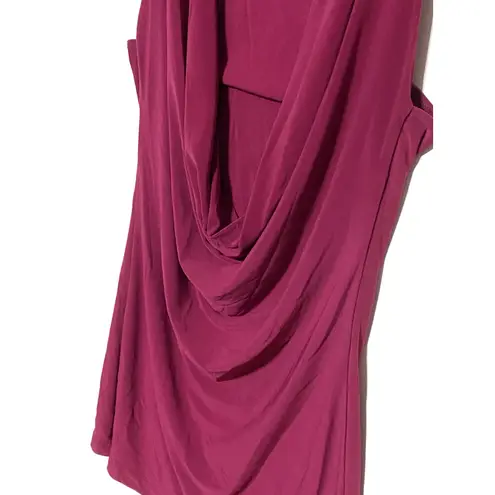 Twenty One Pink Tunic Dress Women XS Waterfall Cowl Neck Draped Flowy Boho Spring