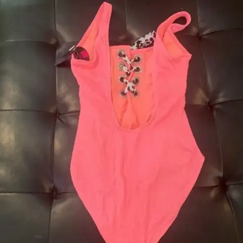 No Boundaries  Pink‎ Lace-up One Piece L NWT