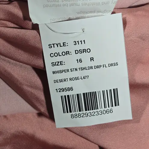 Dessy Collection One Shoulder Ruched Empire Waist Bridesmaid Formal Gown 16 3111 Pink