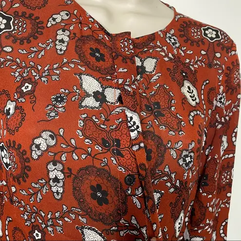 ALC Frank A.L.C Randi Mini Button front Dress Floral print Henna, Black, & White