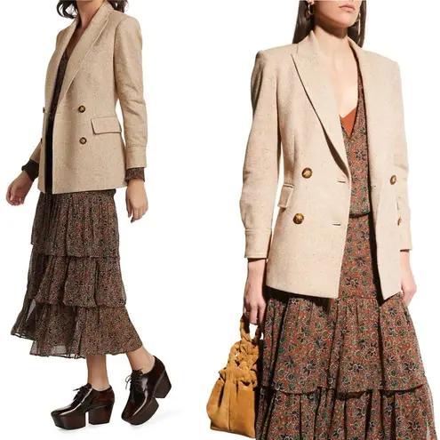 Veronica Beard Pyle Dickey Blazer Jacket Oatmeal Tweed Blazer Size 0