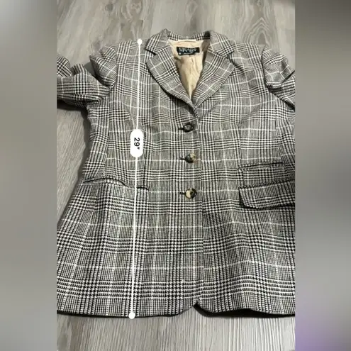 Escada Sport Plaid Blazer Jacket‎ Women's Size 40 Gray Checkered Career