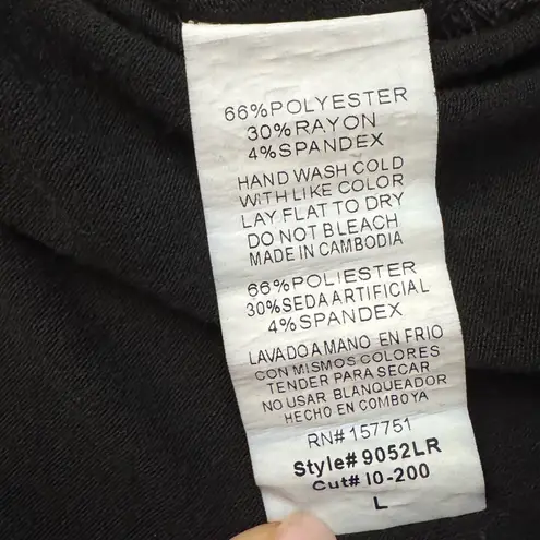 ILIAD USA MATERNITY black long sleeve maternity tee shirt, size L