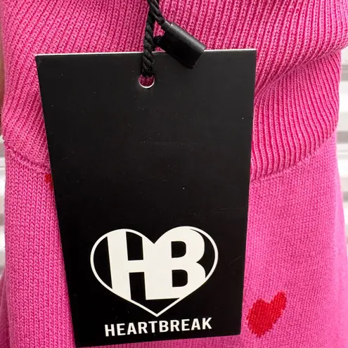 Heartbreak Charming Pink Heart Turtleneck Sweater Size M