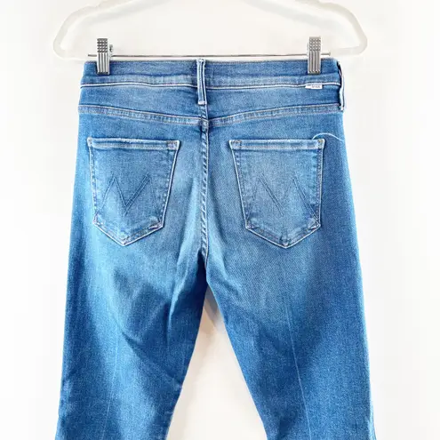 Mother Mid Rise The Double Insider Heel Jeans in Opposites Attract Blue 28