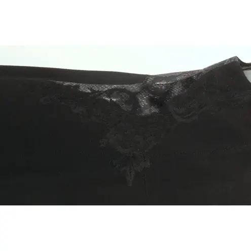 Elie Tahari Black Sheath Dress Size 14 Lace Sides Snakeskin Back