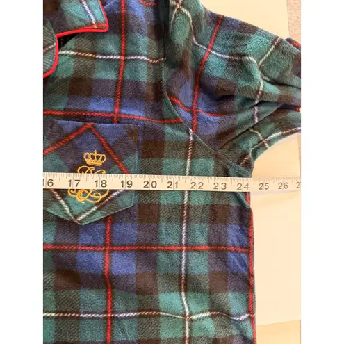 RRL Lauren Ralph Lauren Plaid Flannel Pajama Shirt Top only Embroidered Logo XL