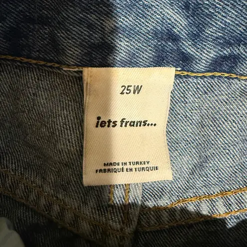 Iets Frans Women's Jeans Size 25W Blue Patterned High Rise Straight Leg Denim Blue - Image 3