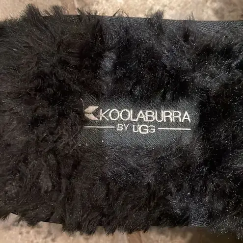 Koolaburra by Ugg Black Fuzz'd Out Faux Fur Slide Sandals Womens Size 10 EU 41