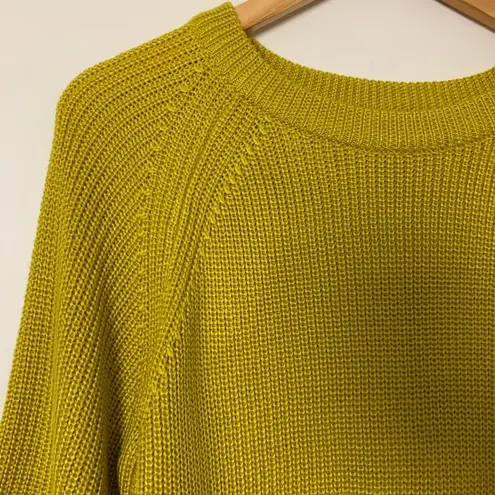 All Row Knit Tunic High Low Hem Sweater Size Medium Mustard Gold