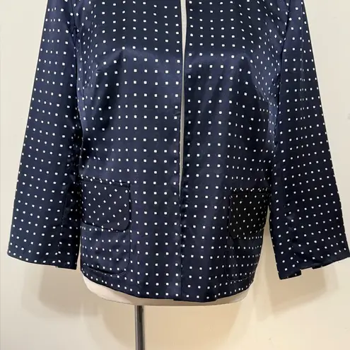 Pendleton Silk Blend Jacket Go Graphic Blazer Lightweight Pocket Navy Size 12