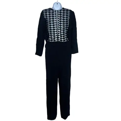 Sandro Noya wrap-effect macramé lace-paneled crepe jumpsuit EUR 40