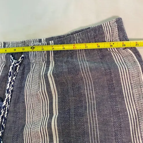 Appleseed's Linen Blend Pants Striped Drawstring Casual Comfy Blue White XL